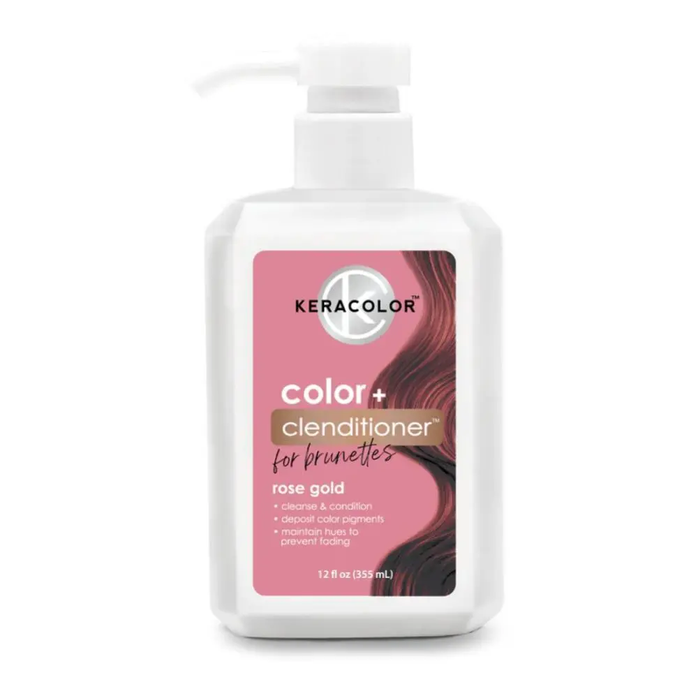 Keracolor Color + Clenditioner, 3-in-1 Color Depositing Hair Dye Conditioner for Brunettes, Cleansing & Nourishing with Keratin, Sulfate-Free, 12oz, Haircare, Sulfate Free Shampoo, Cleanser, Dyeing Hair, Almond Oil, Conditioning Shampoo, Rose Hip Oil