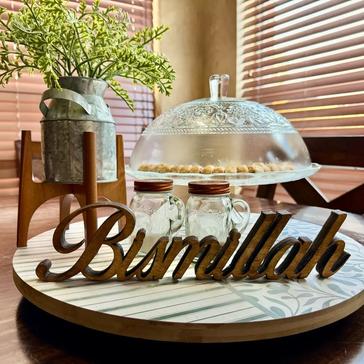 Bismillah wood table top art decor Islamic home decor. Ramadan Wooden Standing Religious Islam home decor