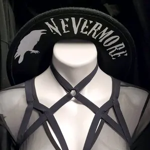 Felt Wide Brim Hat Edgar Allan Poe Nevermore