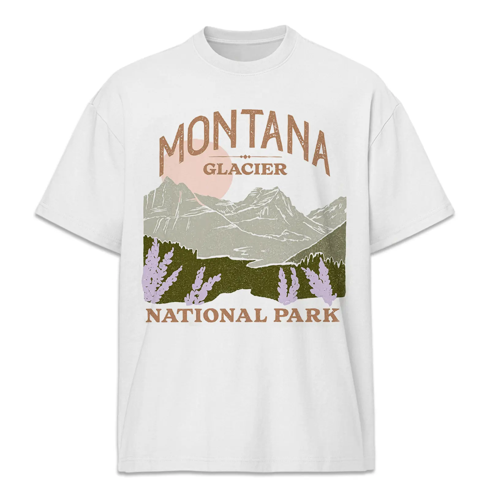 Montana Glacier National Park Graphic T-shirt ,Outdoor Lover Adventure Shirt, Mountain Hiking Shirt, Trendy Women's Shirt,Camping Gift, Vintage Style Graphic Design T-Shirt, Mom Tee, Vintage Baggy Style Streetwear Tops
