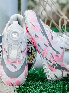 Football Shoes, Outdoor Hard Ground Sports Shoes, Rotating Buckle Design, Durable and Lightweight, Comfortable for Young Athletes