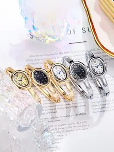 Women's Oval Mini Bracelet Watch, Roman Numeral Vintage Luxury, Quartz Analog, Mineral Glass Dial, Casual Style, All Seasons, Analog Watches