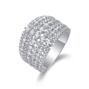 [Time Ballet]S925 Silver Ring with Exquisitely Set Moissanite, Chic Geometric Fashion Element, Trendy Sparkle Statement Piece