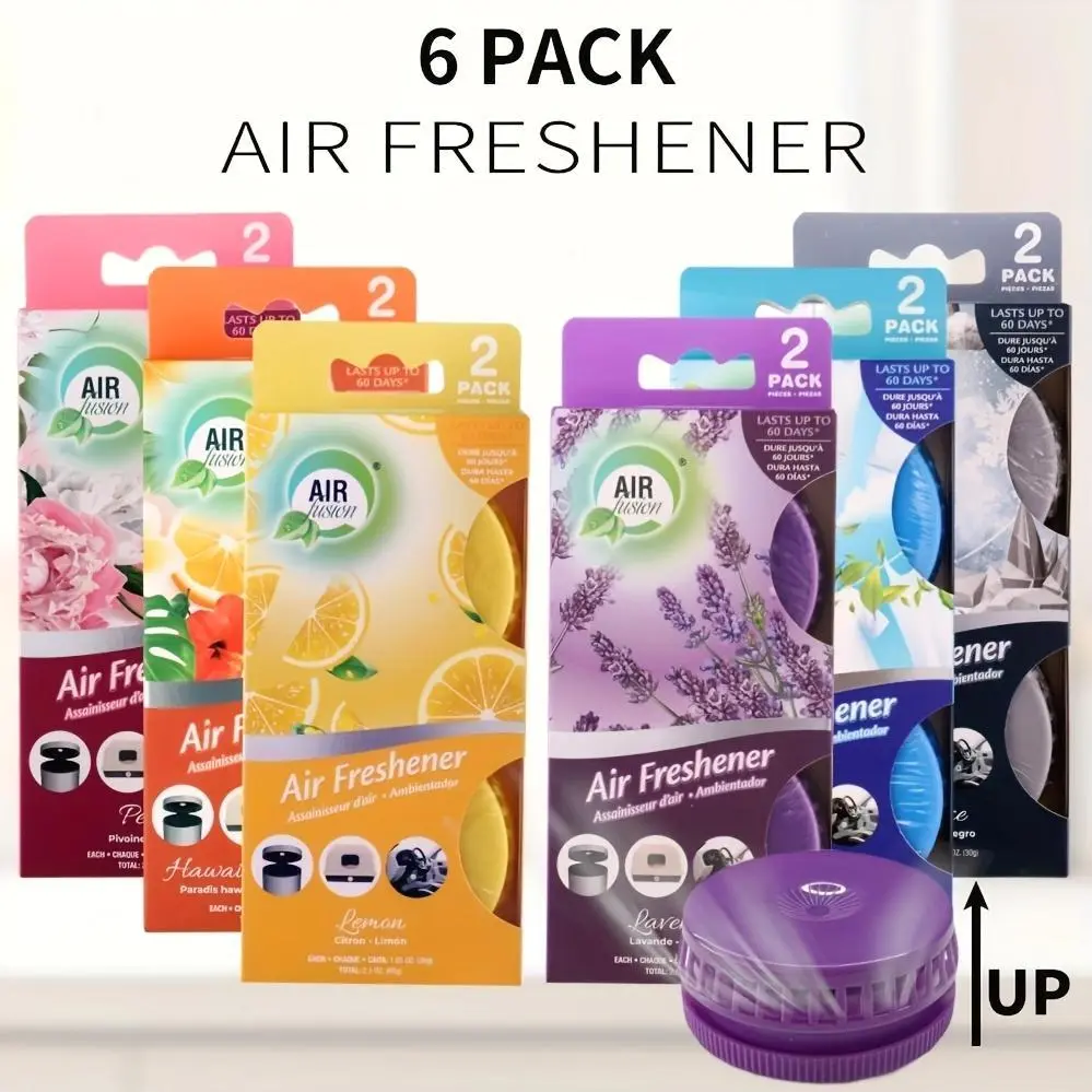 6-Pack Long-Lasting Air Freshener, Odor Elim. for Small Areas, Home Care Odor Eliminator for Bathroom, Garbage Can, Blocks