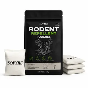 SoFyre Rodent Repellent Pouches – Natural Rodent Repellent with Peppermint & Cinnamon Oils – Helps Keep Rodent Out of Homes, Cars, Garages & Storage Areas, Kids and Pets Safe Rodent Repellent