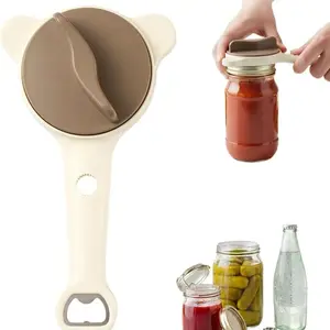 2026 New 4-in-1 Jar Opener - Adjustable Stainless Steel Lid Remover for Seniors & Arthritis Sufferers, Fits Kitchen Jars, Bottles & Cans (1PC)