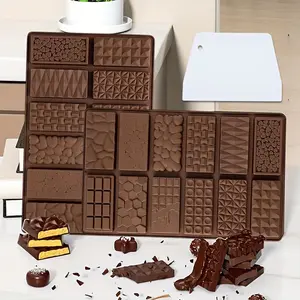 2 Pieces Chocolate Bar Mold, 12 Cavities Non-Stick Chocolate for Stuffed Pistachio Bars, Silicone Molds For Baking, Break Apart Candy Molds for Cake Decorations