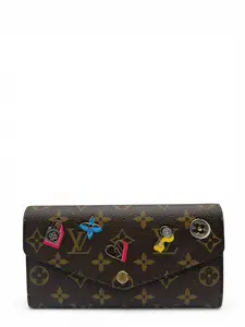 Pre-owned Louis Vuitton COATED CANVAS Small Leather Goods MONOGRAM LOVE LUCK SARAH WALLET