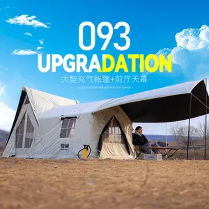 5-6 Inflatable tent, vinyl outdoor camping, portable folding cabin, rainproof and thickened camping equipment for 5-6 people overnight