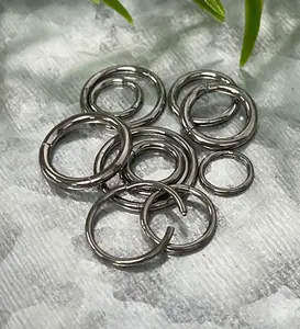 1 Piece Brilliant Implant Grade Titanium Silver Hinged Segment Septum Ring - 20g, 18g, 16g, 14g - Assorted Diameters!