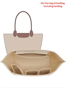 2026 New Spring & Summer Felt Bag Organizer for longchamp, Multi-pockets Bag Insert for Handbag, Versatile Storage Pouch, Bag Accessories for Women, Purse Organizer insert Compatible with Le Pliage, Tote Handbags Shaper with 8 Compartments