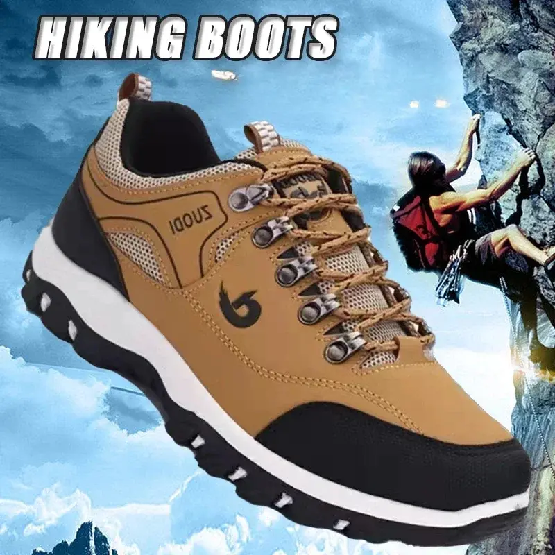 Male Waterproof Running & Camping Shoes - Anti-Slip, Large Size, Laces-Equipped, Water Resistant Athletic Footwear for Outdoor Walking Training, Hiking, Jogging, Refer To Foot Length