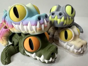 Articulating Magnetic Crocodile – 3D Printed Reptile Shelf Decor