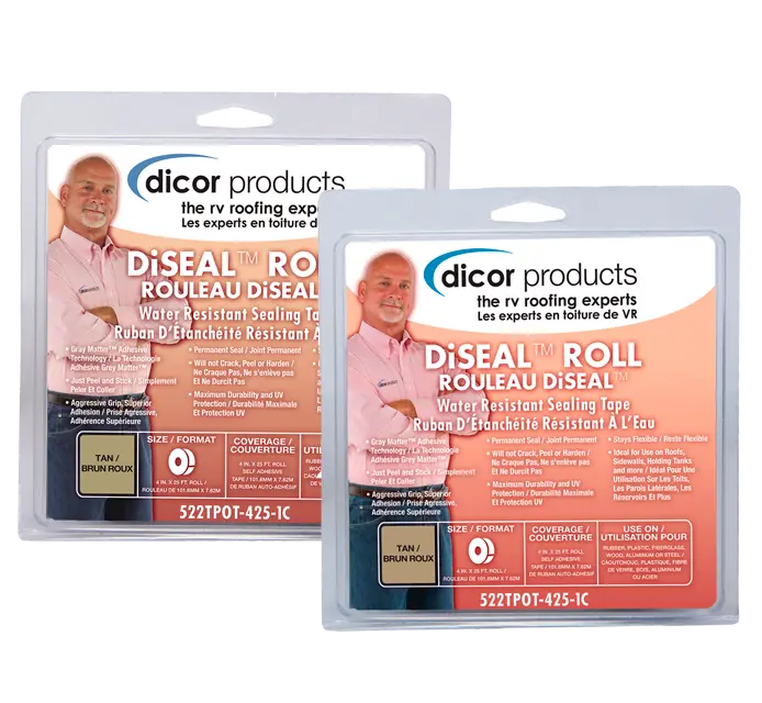 Dicor Multi-Roll Sealing Tape, 4 In. X 12.5 Ft. White Roll - Gray Matter Adhesive, UV Protection, Water-Resistant, Flexible, Aggressive Grip, Maximum Durability, Permanent Seal, Ideal for Seams