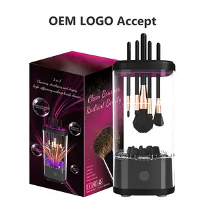Rechargeable Electric Makeup Brush Cleaner Machine - Automatic Cleaning, Quick-Drying, UV Sterilization for Beauty & Personal Care Makeup Tools