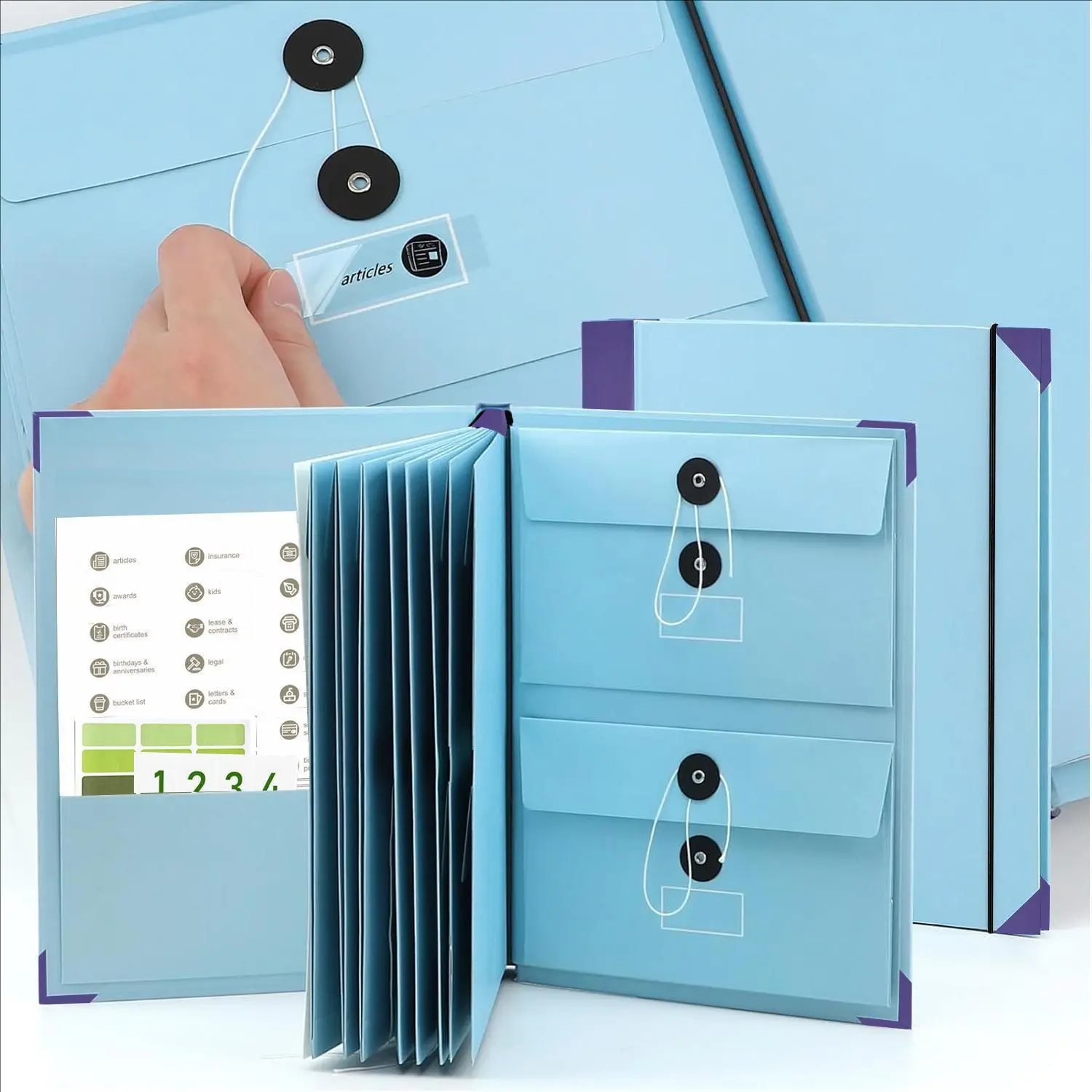 File Folder, Expanding File, 1 Count Envelope-closure Cover Design Portable Foldable File Folder, Pastel Color File Storage Folder, Expandable Folder, Filing Folders, Office Stationery & Supplies