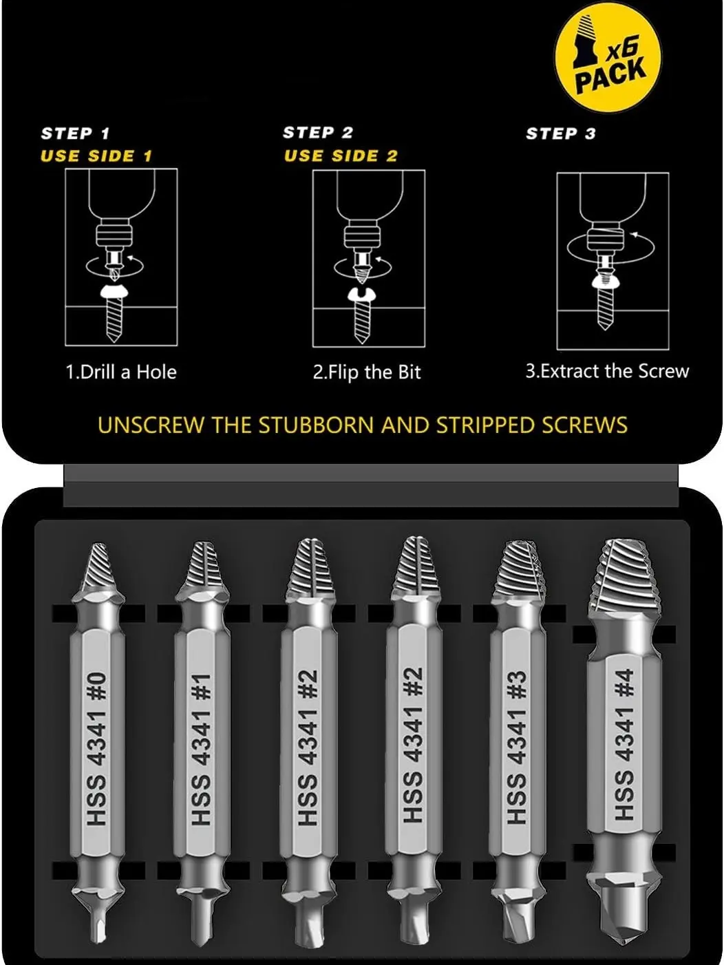 Gifts for Men,Damaged Screw Extractor Set,Fathers Day Gifts for Dad from Daughter Son,Mens Gifts for Dad,Husband,Stripped Screws Nuts & Bolts Drill Bit Tools for Easy Removal of Rusty Broken Screw