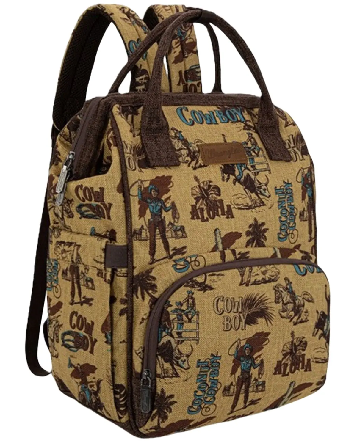 Wrangler Unisex Vintage Retro Cowboy Cool Print Backpack - Wg60-9110 Dk-Yl