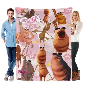 Marcus Worm Blanket This Super The bizarre insect that went viral online. Soft Flannel Blanket is The Perfect Gift for Christmas and lovers Soft Warm Cozy Throw for Bed Sofa Nap Travel, Cute Home Decor
