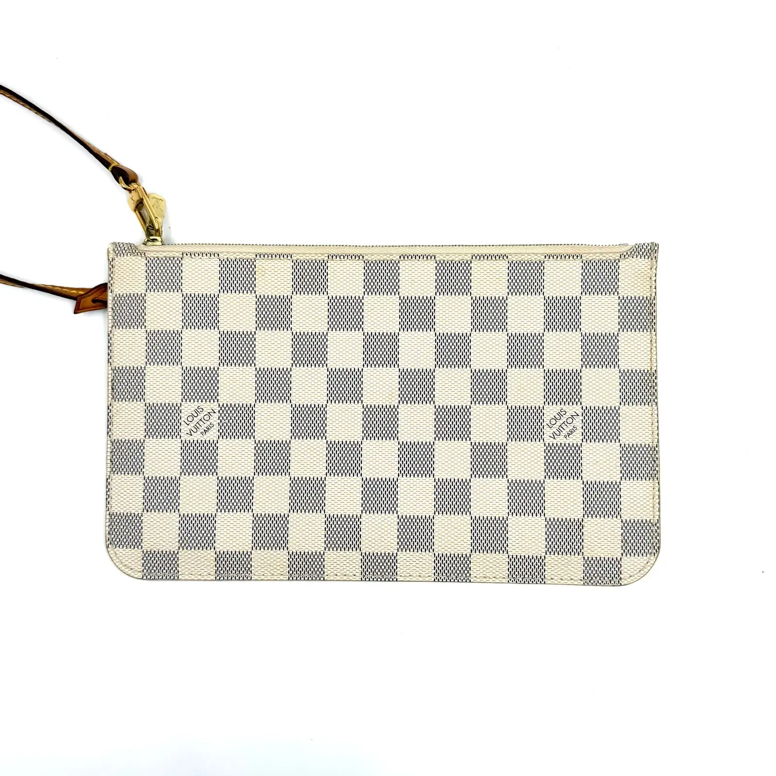 Pre-owned Louis Vuitton As Shown Small Leather Goods HZ 6255 Damier Azur Neverfull Pochette 26.07.11