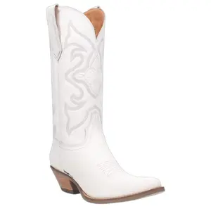 DI920 Dingo Women's Out West Snip Toe Leather Western Boot - Smooth White