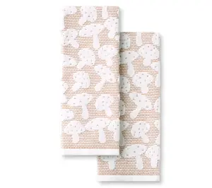 MARTHA STEWART Jacquard Mushrooms Kitchen Towel2-Pack Set
