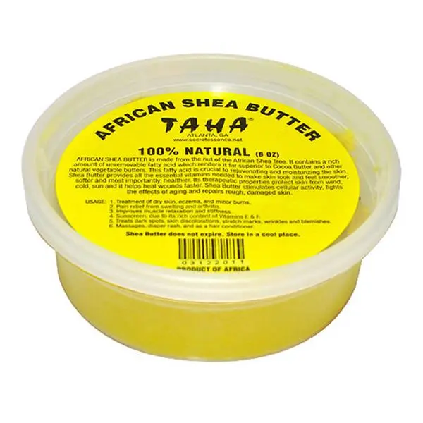 TAHA Natural African Shea Butter Paste, Deeply Hydrating Skin & Body Care Moisturizer, 8oz-16oz, Moisturizing, Shea Tree Source, Unisex