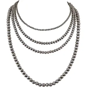 Southwestern Layered Beaded Necklace for Women, Western Cowgirl Style Jewelry with a Crescent Pendant, Beaded Necklaces