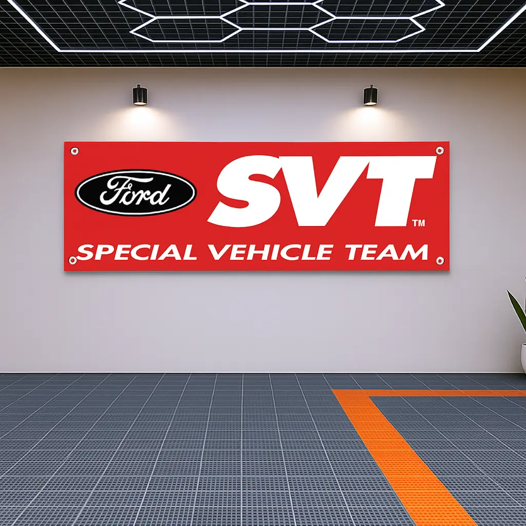 Decoration Ford SVT Flag Banner – 71x24" Special Vehicle Team Garage Wall Art Decor Gift