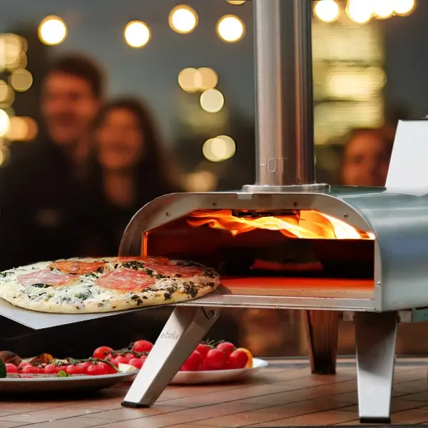 BIG HORN Game Day 12''/16'' 2-in-1 Wood,Gas, Electric Pizza Oven, Reach up to 1110℉, Pellet Pizza Oven Portable Pizza Maker for Backyard,Camping&Tailgating