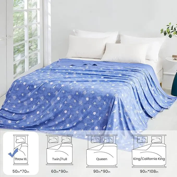 Elegear Cooling Blanket, Arc-Chill Cooling Blanket viral summer blanket for Hot Sleepers Coastal Pattern