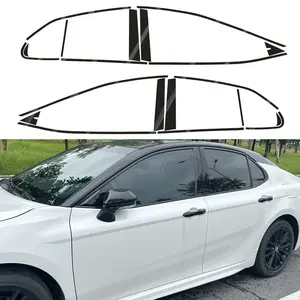 For Toyota Camry XV70 2018-2023 Sedan Window Chrome Delete Blackout ABC Pillars Glossy Black Stickers