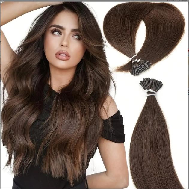 Luxurious Blonde I-Tip Human Hair Extensions 12-28 Inch 50pcs 30g/Pack 100% Remy Silky Straight Invisible Keratin Pre-Bonded No Tangle No Shedding Soft Natural Look For Daily Party Salon Use