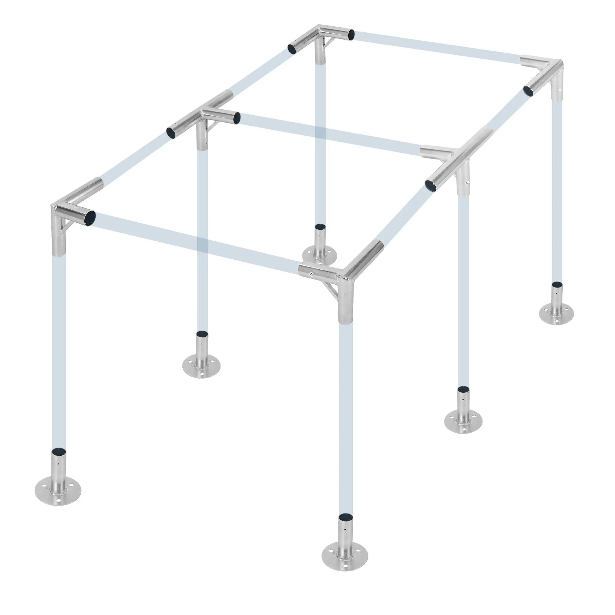 Galvanized Steel Carport Fittings Kit, 1-3/8 Inch Full Set for 6-Leg Canopy, Weatherproof Connectors for Outdoor Shed, Greenhouse, Six Legs
