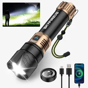 SKYFIRE 1097 High-Intensity Beam for Marine Navigation & Auto Repair Rugged USB-Rechargeable Waterproof 900m Range 5000mAh Battery 6 Modes Spotlight