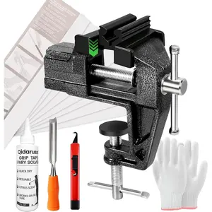 Golf Grip Kit for Regripping Golf Clubs – All-in-One Golf Regripping Kit with Portable Table Vise Rubber Clamp, Hook Blade, Grip Tape, Solvent & Tools – Go