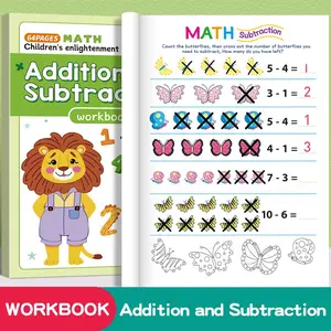 Math Workbook for Kids Ages 3-6, Addition & Subtraction Practice, Practical Exercises, Fun Butterfly Counting, 64 Pages, Preschool Kindergarten Math Book, Learning Materials