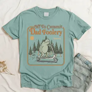 Off To Commit Dad Foolery T-shirt, Personalized Dad Comfort Colors Shirt, Father's Day Gift, Funny Frog Dad Shirt