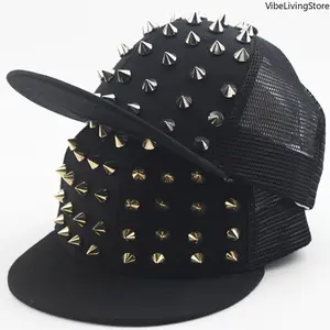 Men and Women's Rivet Flat Hat, Punk Rock, Hip Hop Stud Baseball Caps, Male, Female, Youth, Teenagers, Boys, Girls