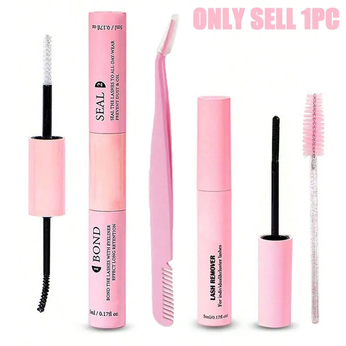 4pcs Eyelash Glue Set, Diy Makeup Cosmetic, Eyelash Tweezers, Eyelash Fixer, False Eyelash Adhesive, 10ml Lash Adhesive With Bonding, DIY Eyelash Extension & Remover 5ml Set, 48-72 Hours Waterproof Cluster Lash Glue, Low Allergy Glue