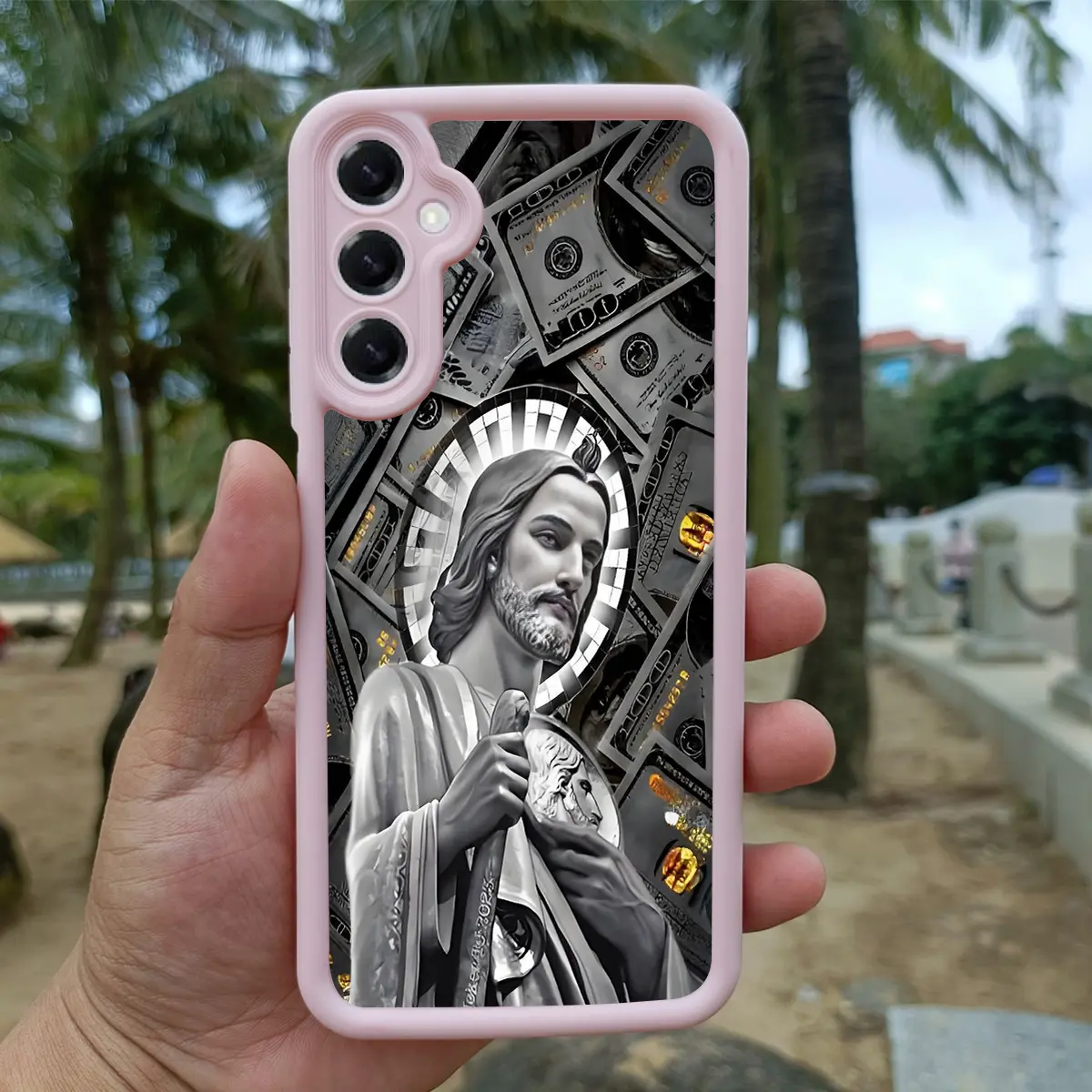 San Judas Tadeo Pattern Phone Case, Enhanced Camera Protection,Shockproof Skin-Friendly Touch Soft Cover for Samsung Galaxy S21 S22 S23 S24 S25 Ultra Plus FE