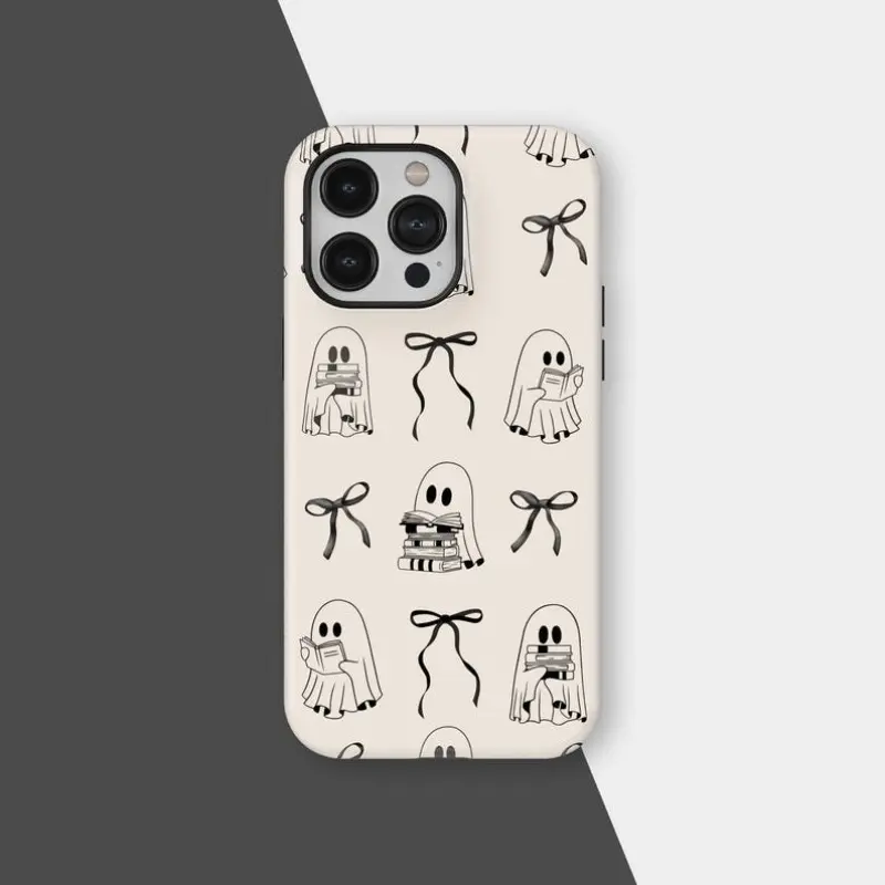Perfect for book lovers, read for a spooky Halloween Ghost, a 2-in-1 phone case with a durable, shock-absorbing, Protective, and stylish design, Screen Protector. Compatible with iPhone 11 12 13 14 15 16 Pro Max Pro Plus Samsung Galaxy S25 S24 S23 Ultra