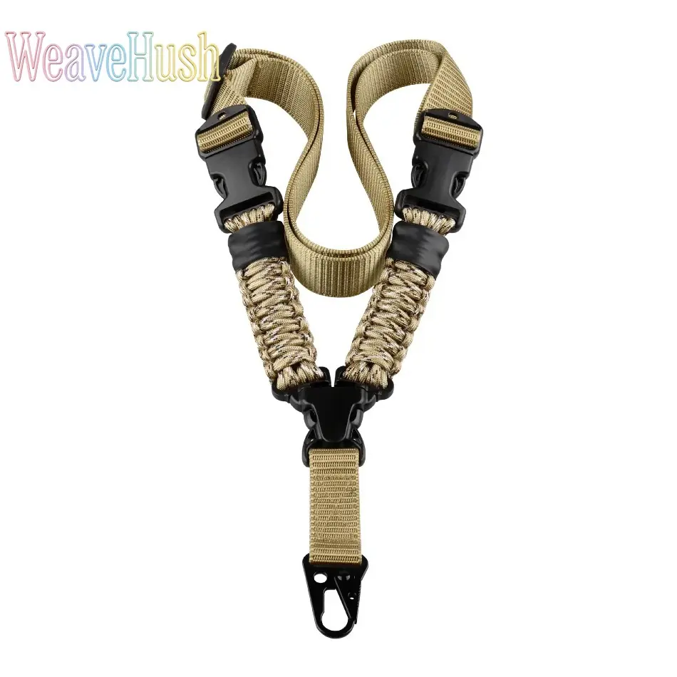 Heavy Duty Adjustable Polyester Single Point Sling with Metal Buckles, DIY Tactical Bag Accessory for Hunting, Shooting, Tactical Gear, No