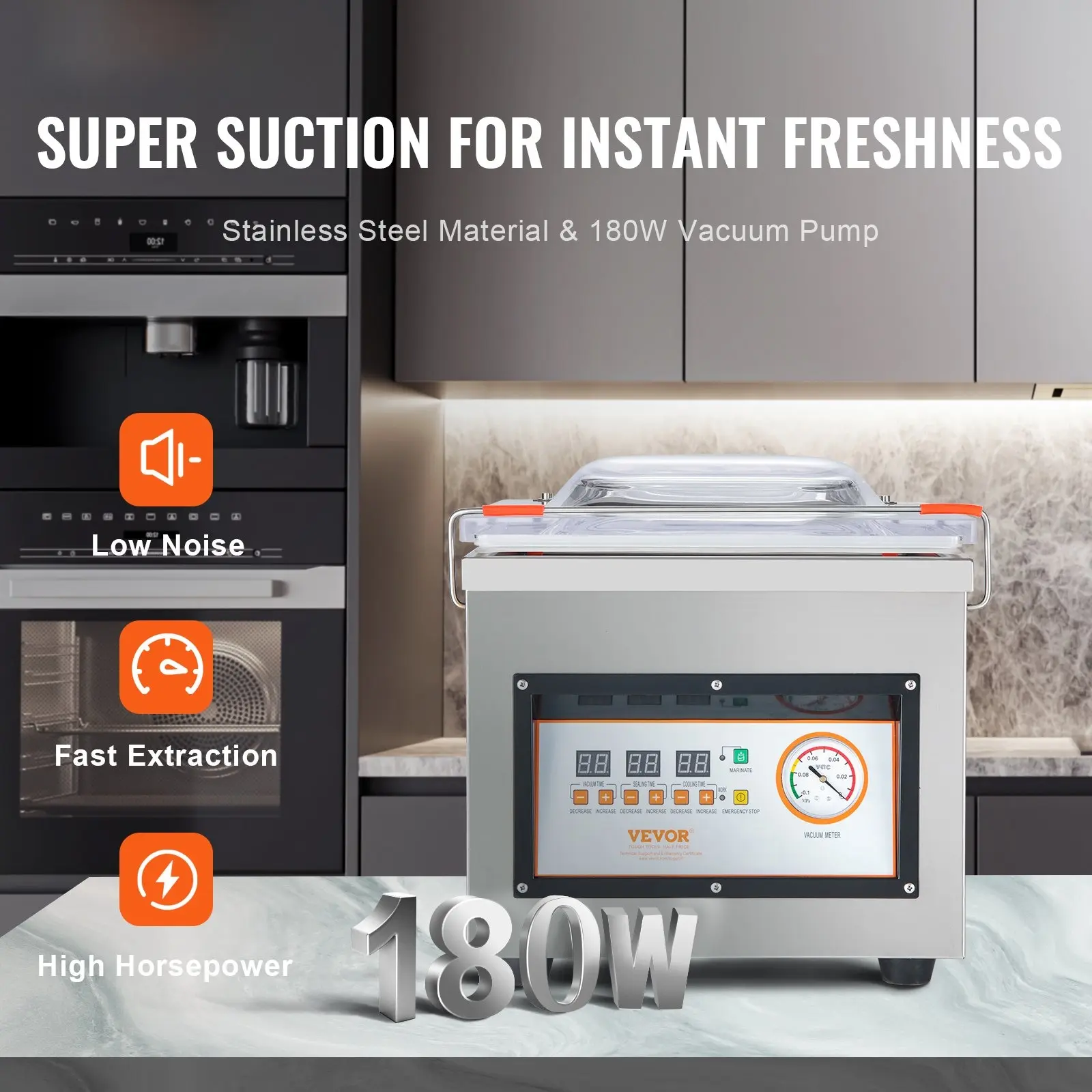 Chamber Vacuum Sealer DZ-260C Kitchen Food Chamber Vacuum Sealer, 110V Packaging Machine Sealer For Food Saver, Home, Commercial Using