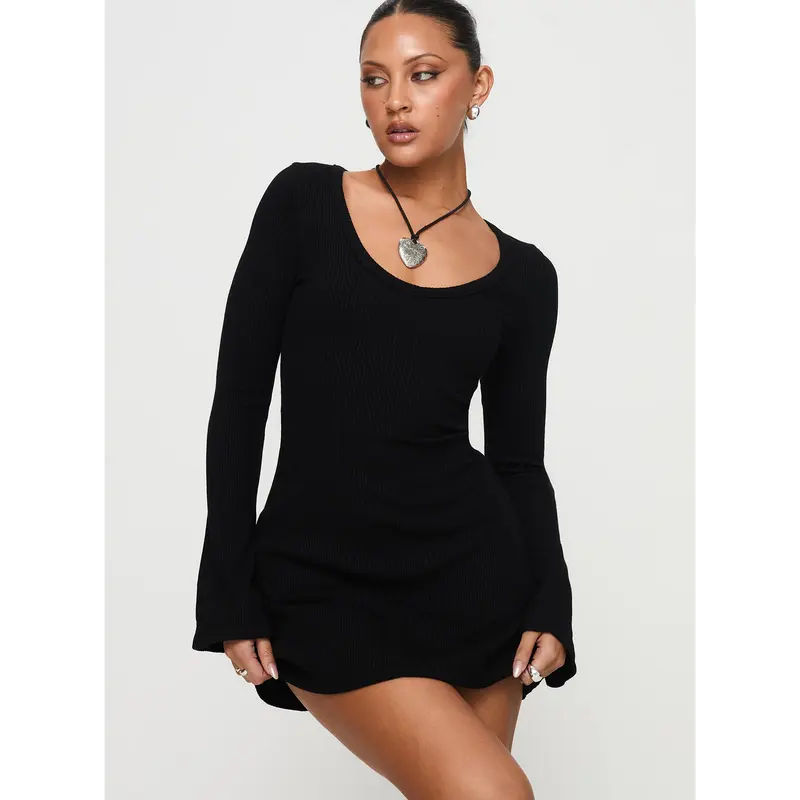 knee length dresses for ladies Iris Pleated Long Sleeve Mini – Rebecca Minkoff main image 1