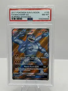 Pokemon Sun & Moon FA Machamp GX Burning Shadows PSA 8 2017 #135/147