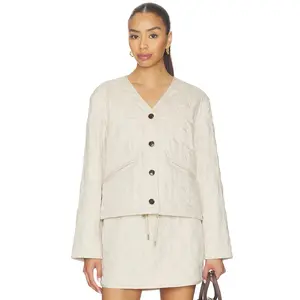 Varley Saba Quilted Jacket in Oat Milk