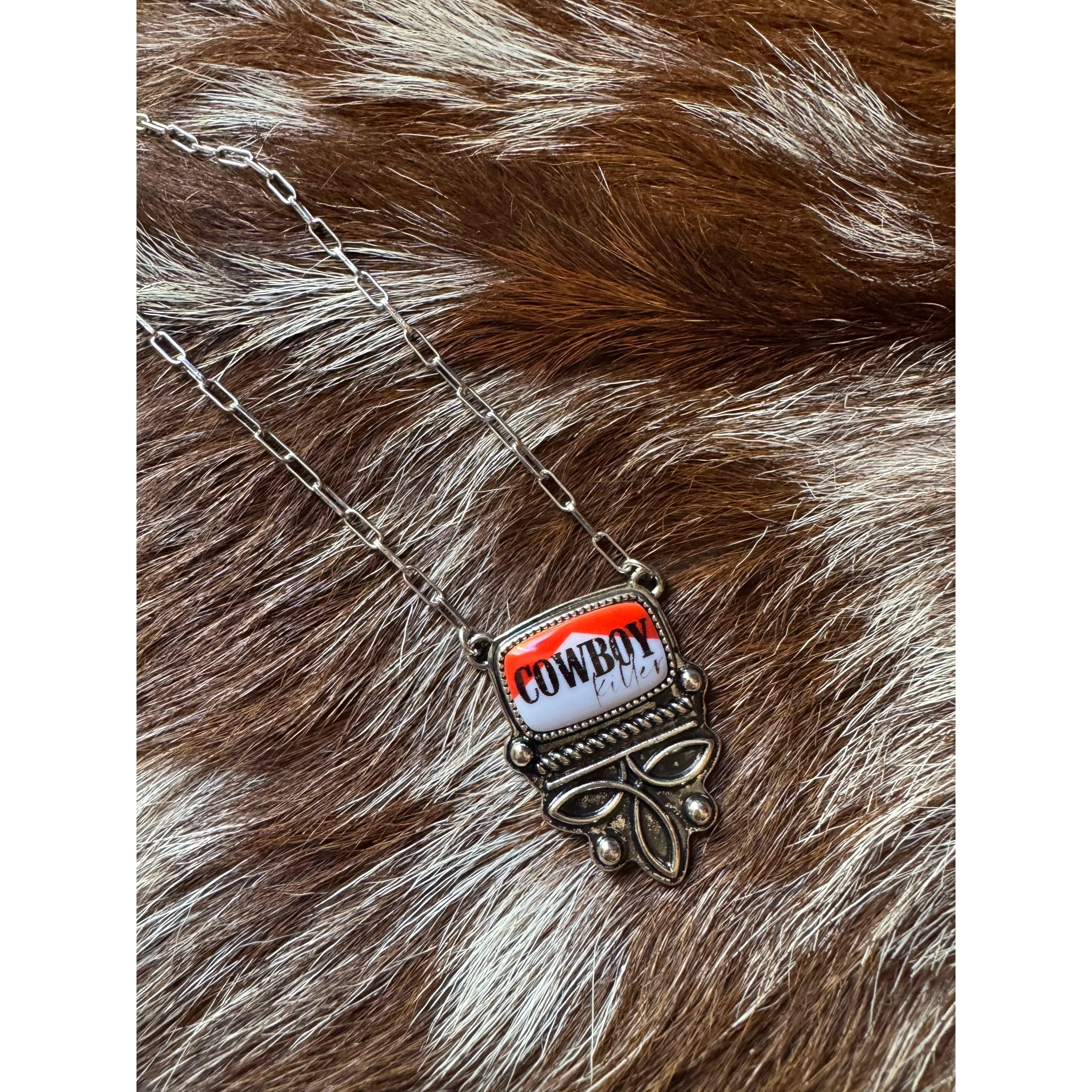 Cowboy Killer Boot Stitch Necklace
