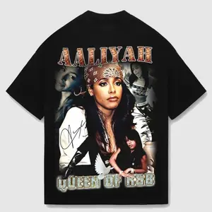 Hot Trendy Aaliyah Singer Gift For Fans Black T-Shirt Unisex Fashion Clothes Top, Cotton Us Soft Farbic Womenswear