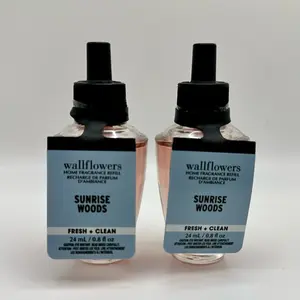 Bath & Body Works Sunrise Woods Wallflower Refill Duo 0.8 fl Oz 24 ml Each Clean Warm Home Fragrance Fresh Clean